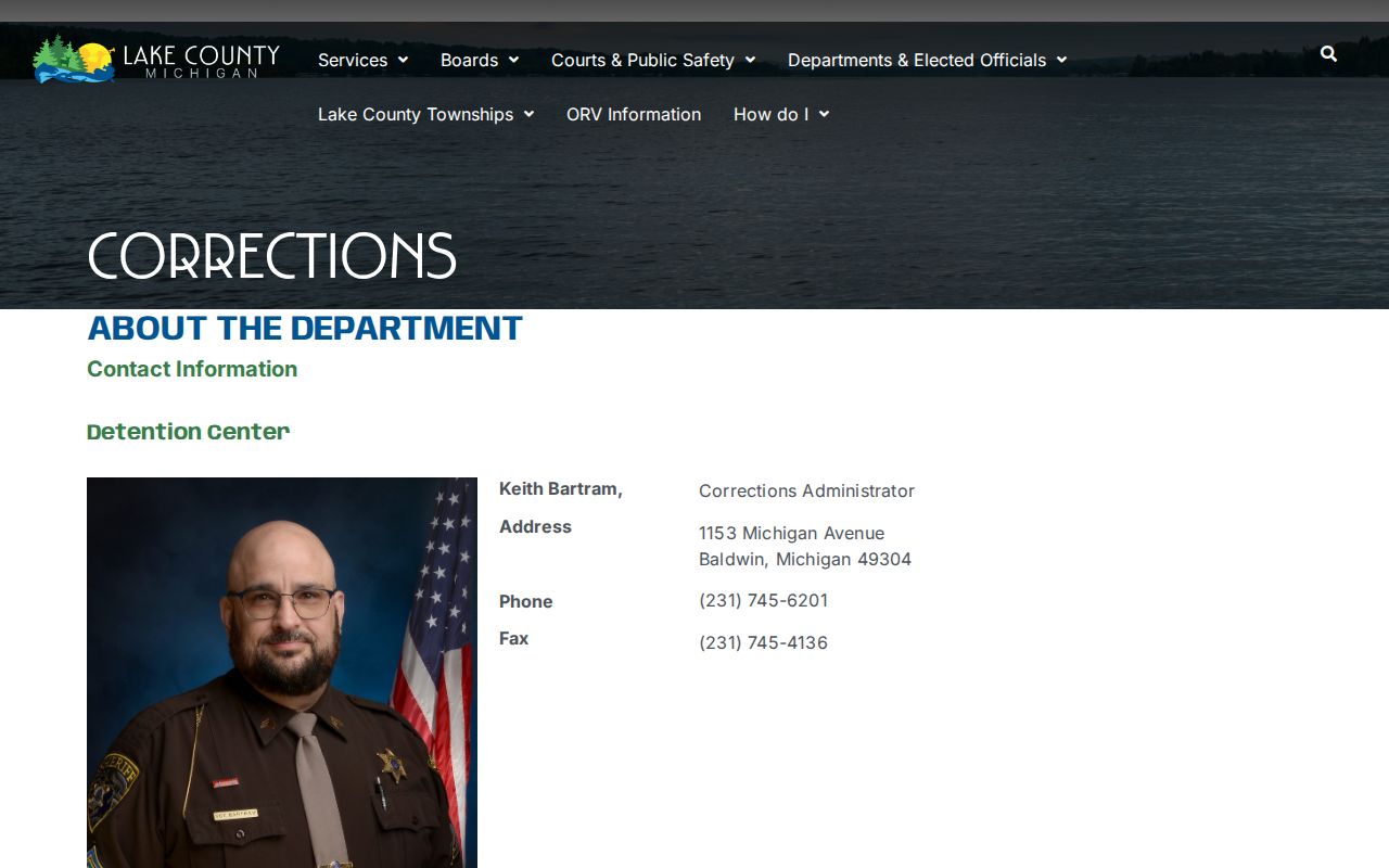 Lake County Corrections page with no public recent arrest roster
